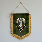 MacLean Hunting Tartan Crest Wall Hanging Banner - Wood Pole